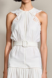 Robe midi blanche avec ceinture