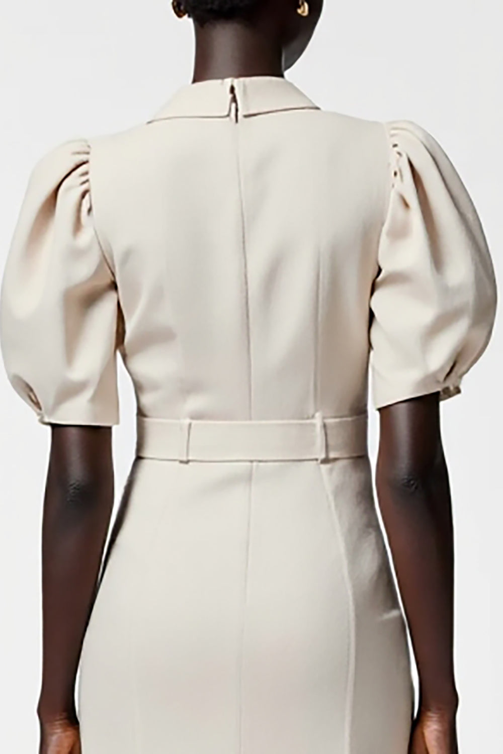 Robe à revers cranté gainé ivoire