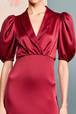 Robe en satin châle rouge