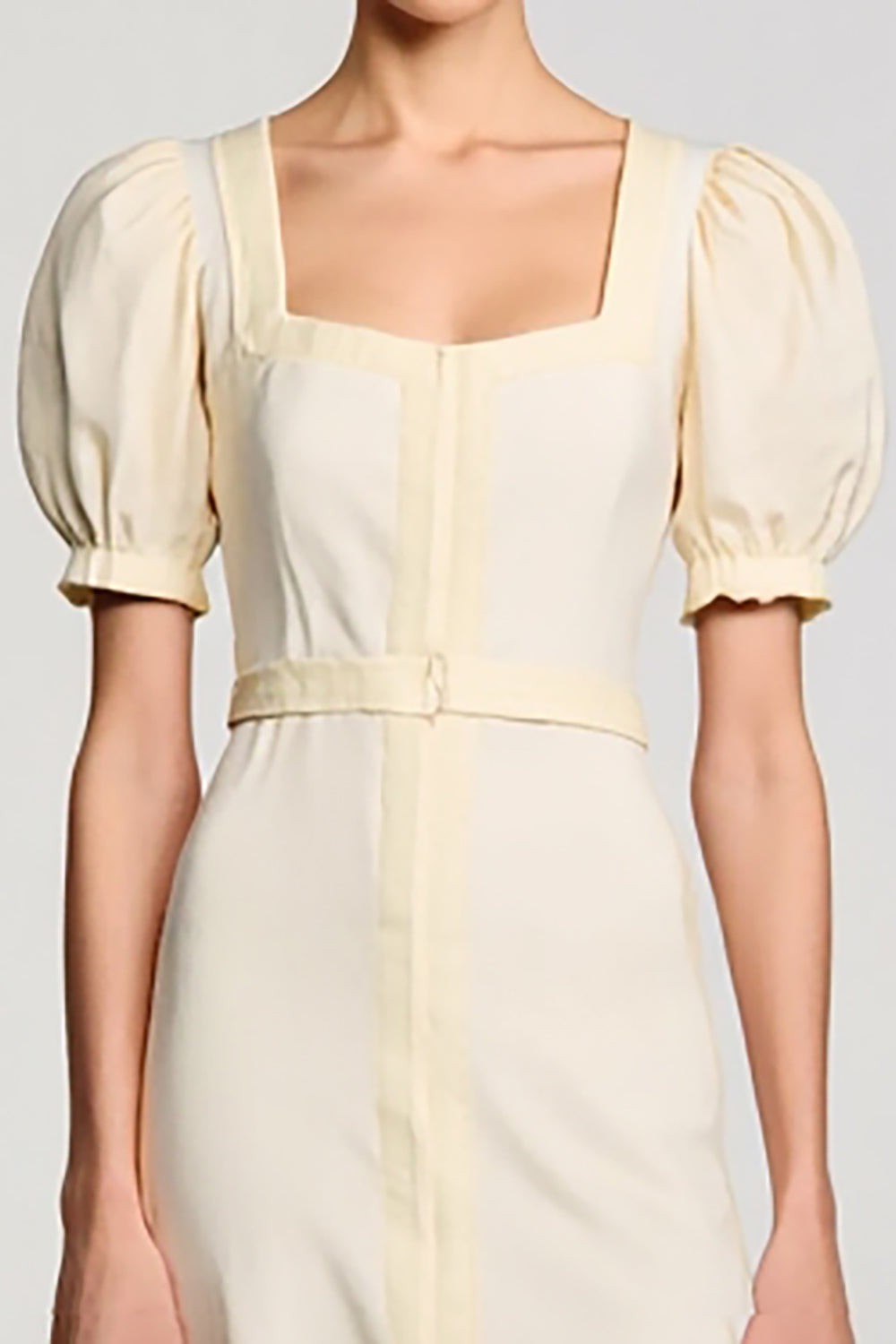 Abricot A Line Robe à manches bouffantes