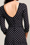 Robe à pois noirs avec fente