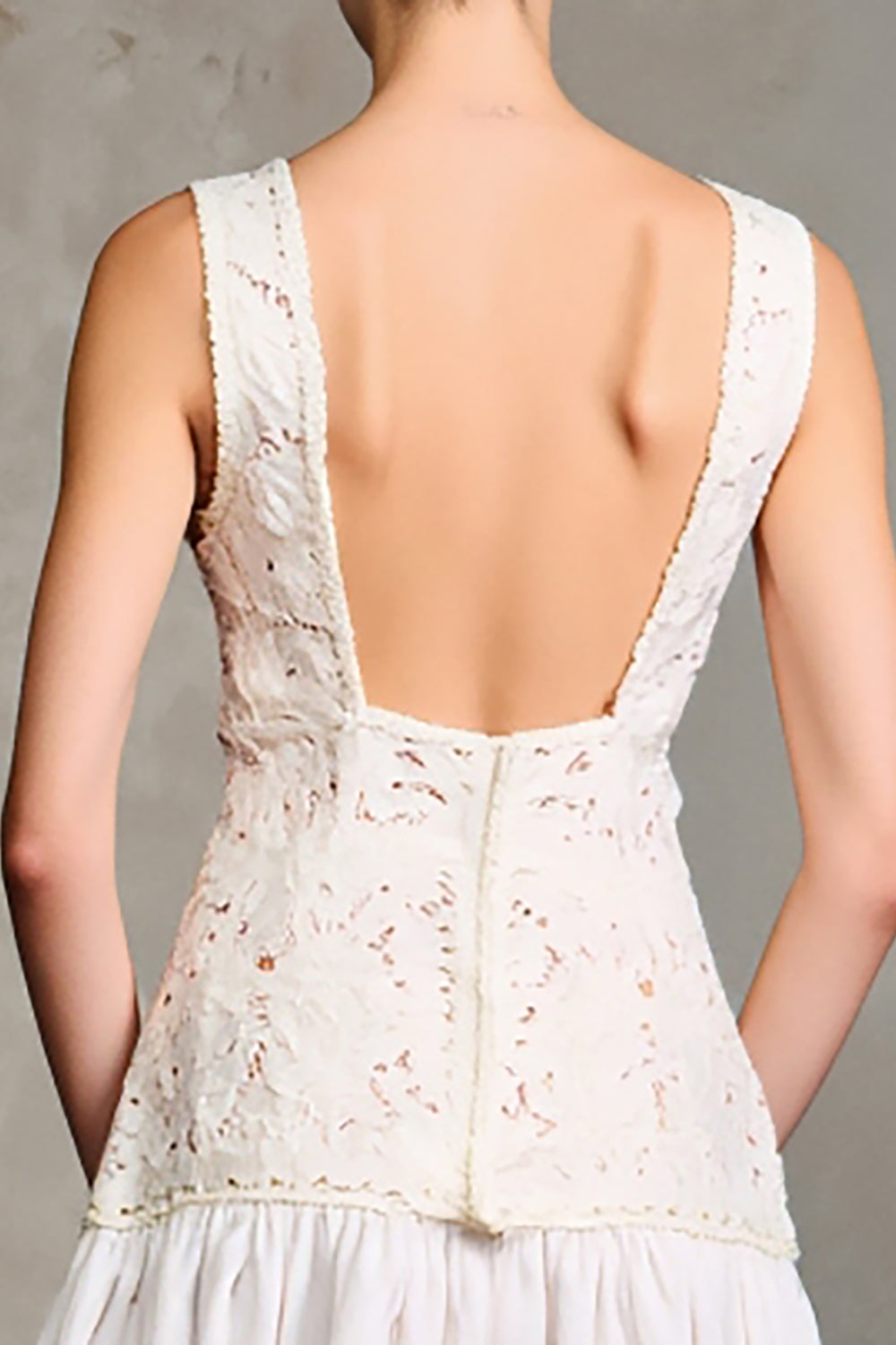 Robe à col rond blanc