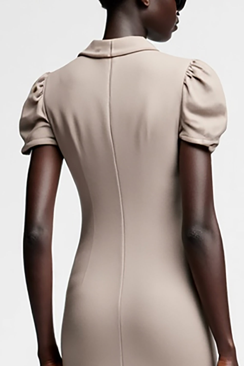 Robe à col bénitier gris avec fente