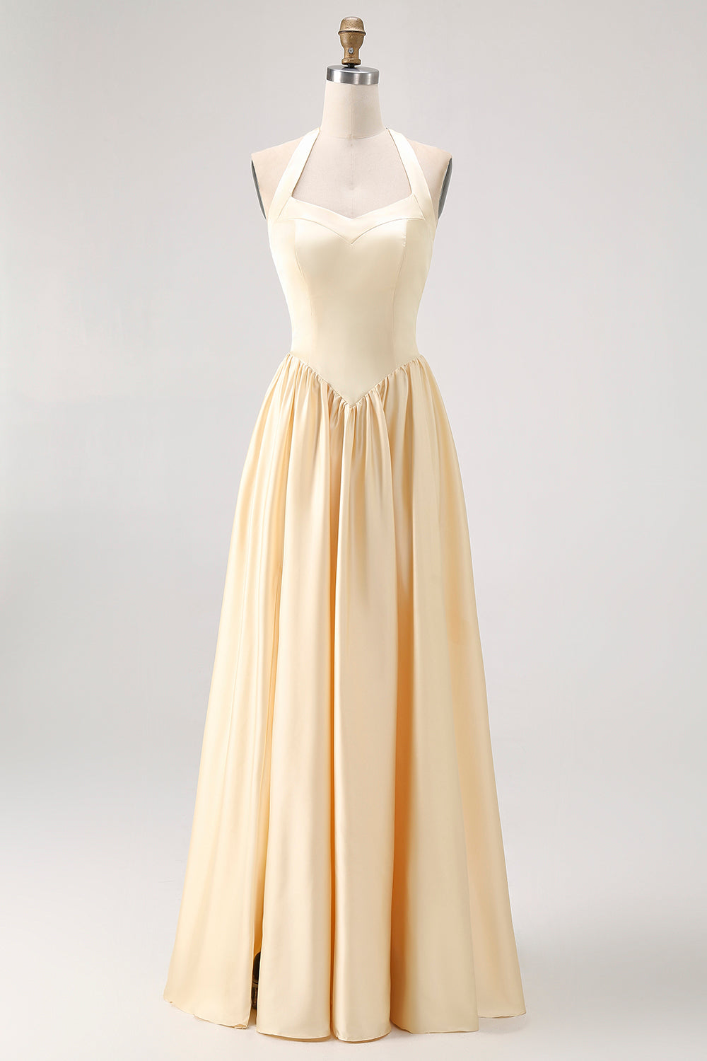 Robe de demoiselle d’honneur en satin Daffodil Halter A Line