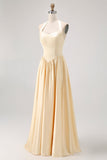 Robe de demoiselle d’honneur en satin Daffodil Halter A Line