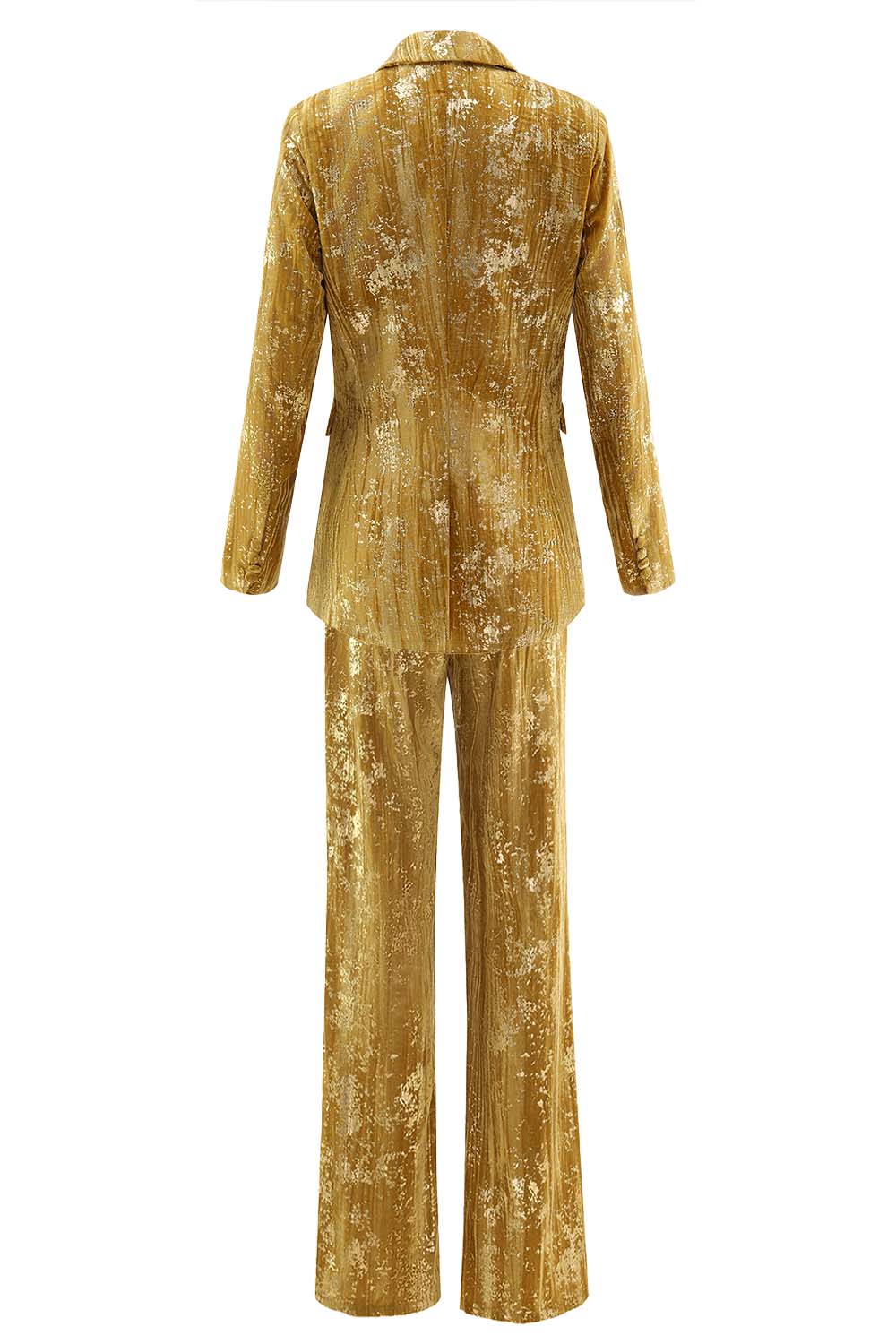 Sparkly jaune pic revers 2 pièces femmes bal costumes avec manches