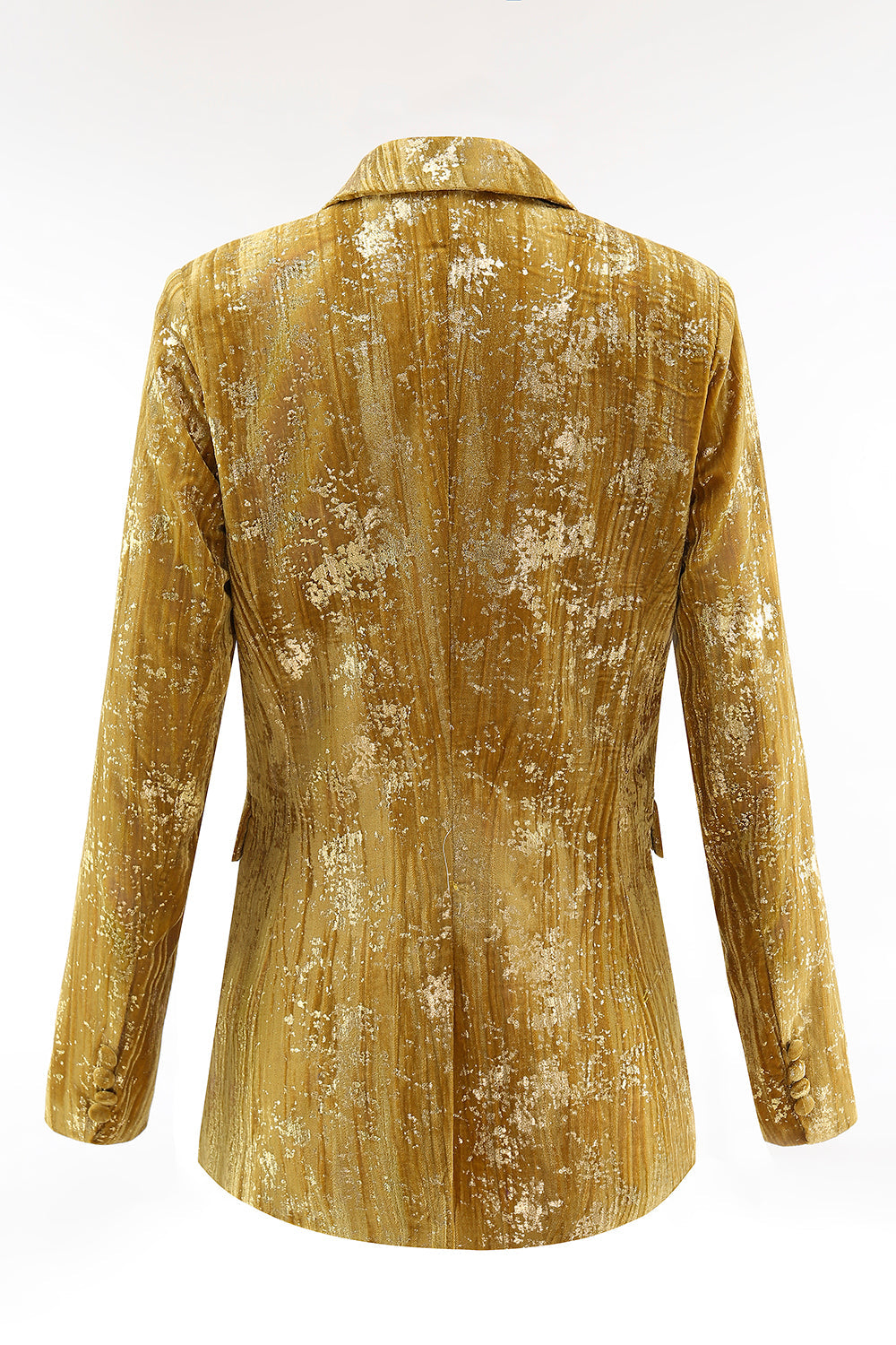 Sparkly jaune pic revers 2 pièces femmes bal costumes avec manches