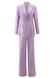 Purple Peak Lapel One Button 2 pièces Femmes Costumes