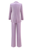 Purple Peak Lapel One Button 2 pièces Femmes Costumes