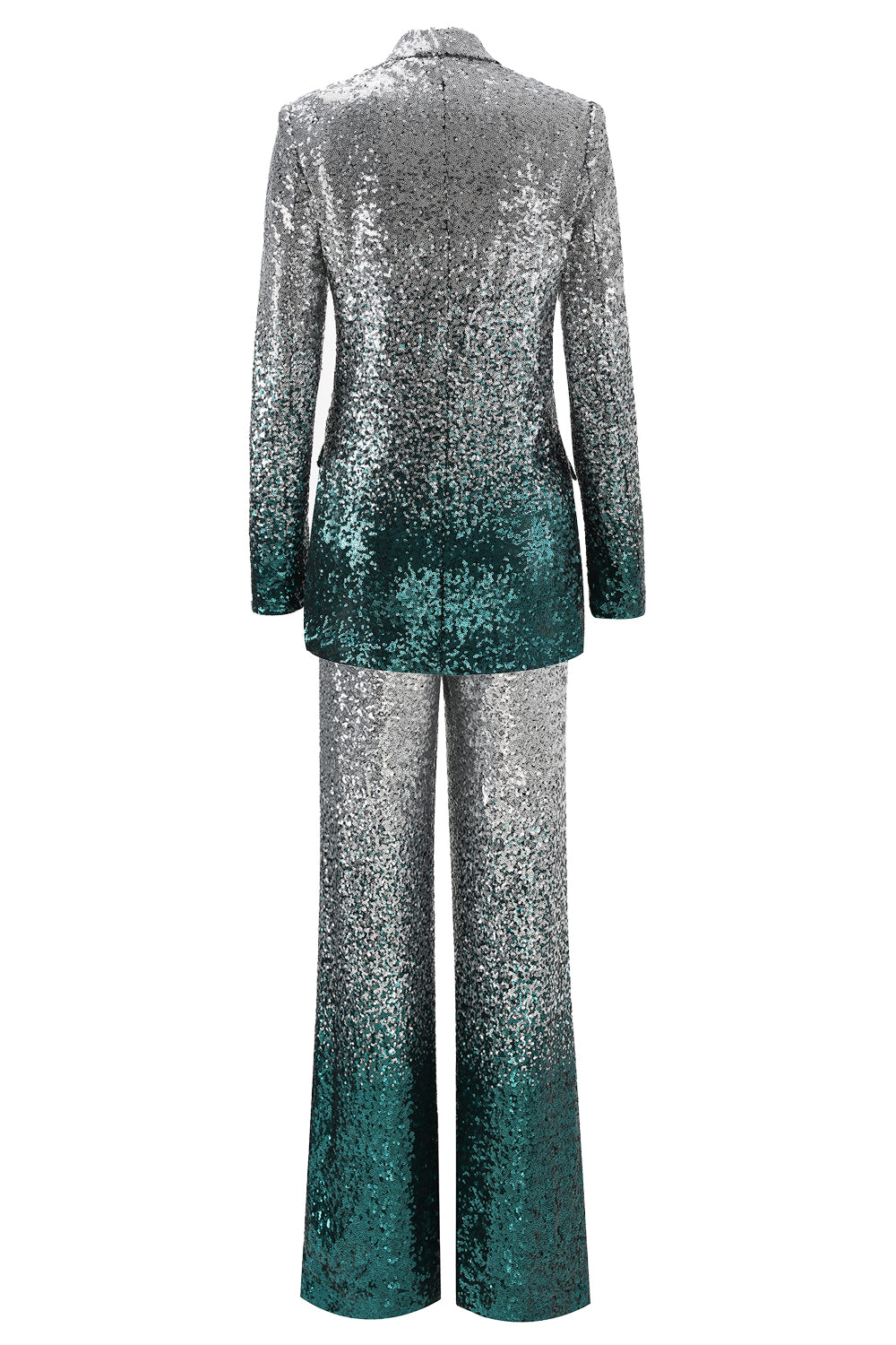 Paillettes argentées scintillantes 2 pièces Femmes Costumes