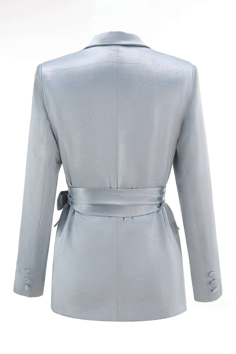 Dusty Blue Peak Lapel Costume 2 pièces pour femmes avec ceinture