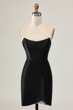 Robe de bal perlée corset corset noir