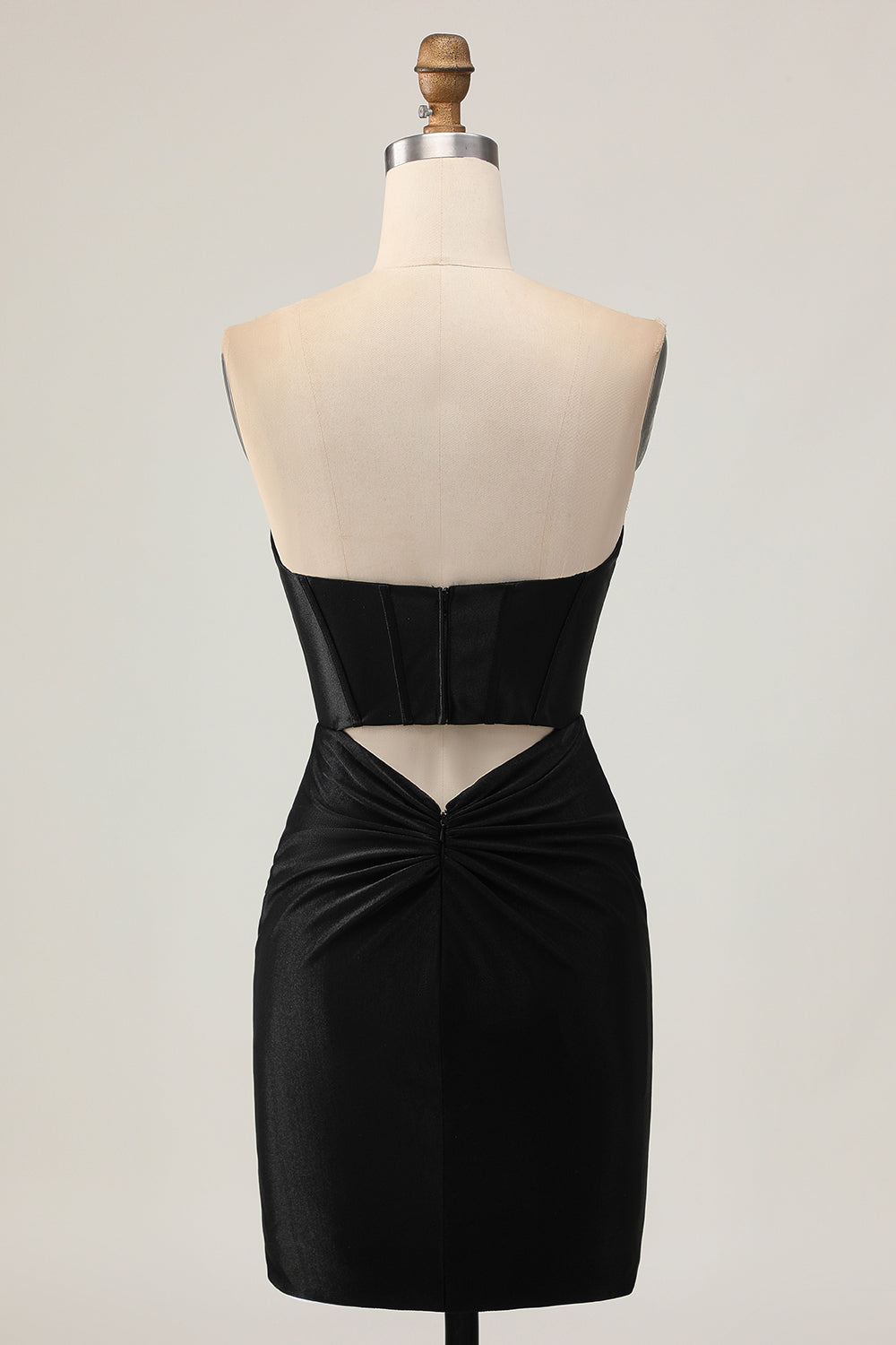 Robe de bal perlée corset corset noir