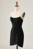 Robe de bal perlée corset corset noir
