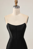 Robe de bal perlée corset corset noir