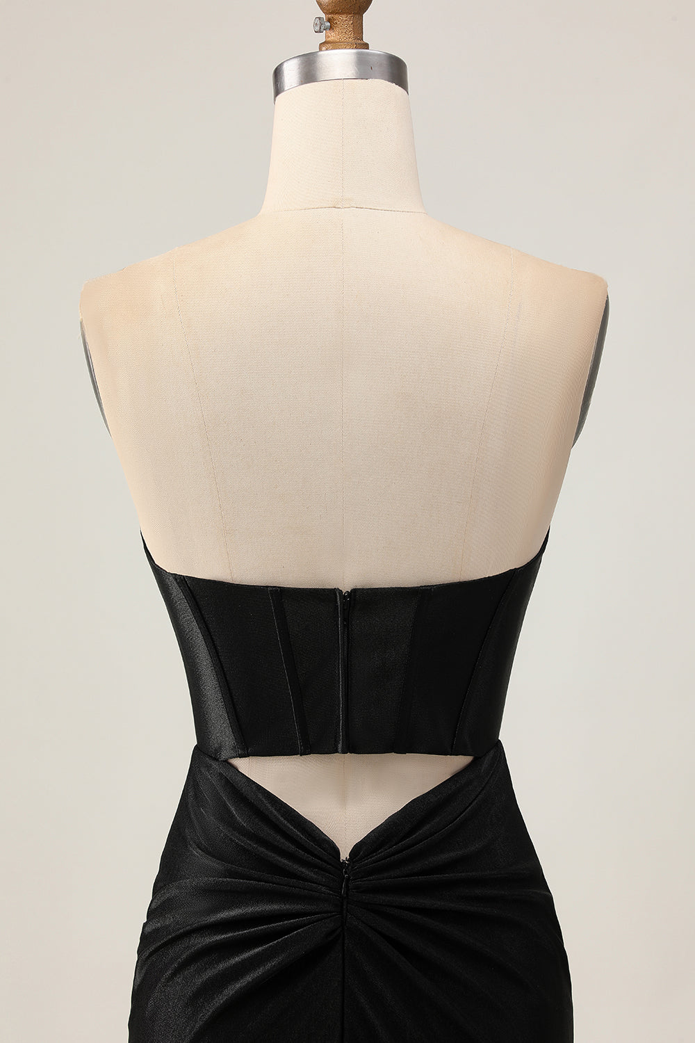Robe de bal perlée corset corset noir