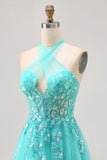 Dos nu Appliquéed A Line Short Green Homecoming Dress