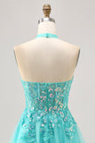 Dos nu Appliquéed A Line Short Green Homecoming Dress