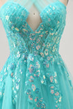 Dos nu Appliquéed A Line Short Green Homecoming Dress