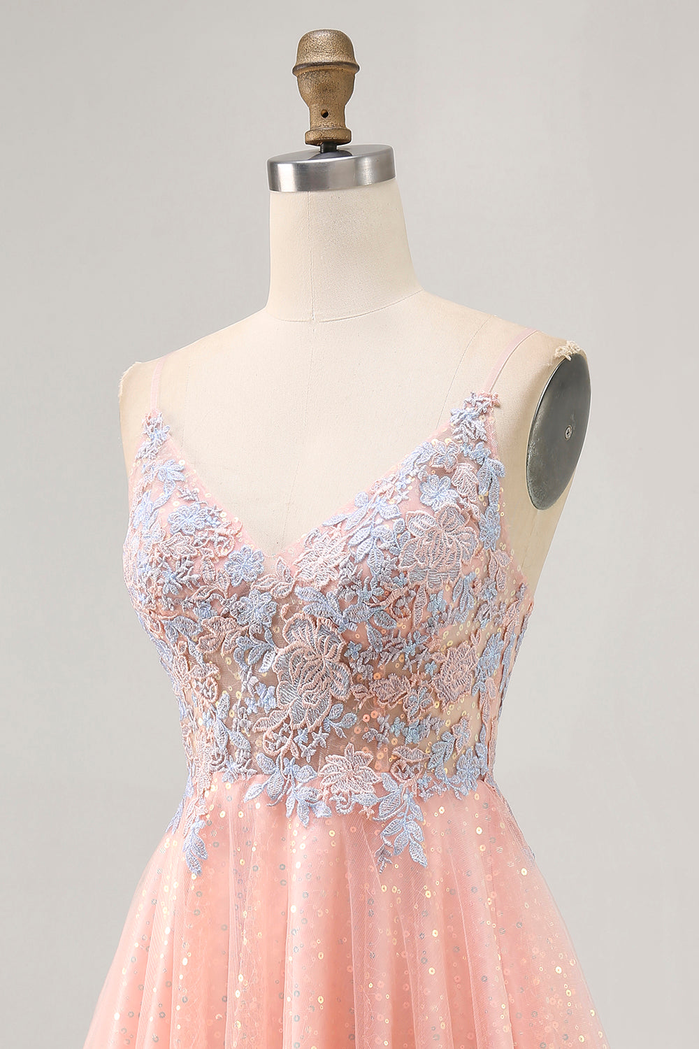 Blush A Line Paillettes Applique Robe Courte Retrouvailles