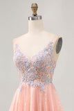 Blush A Line Paillettes Applique Robe Courte Retrouvailles