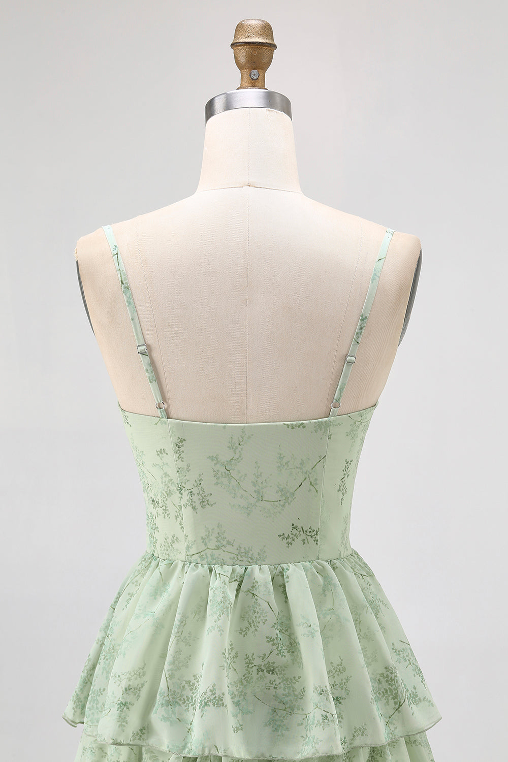 Dusty Sage A Line Corset Tiered Mousseline de soie Longue Robe de demoiselle d’honneur avec fente