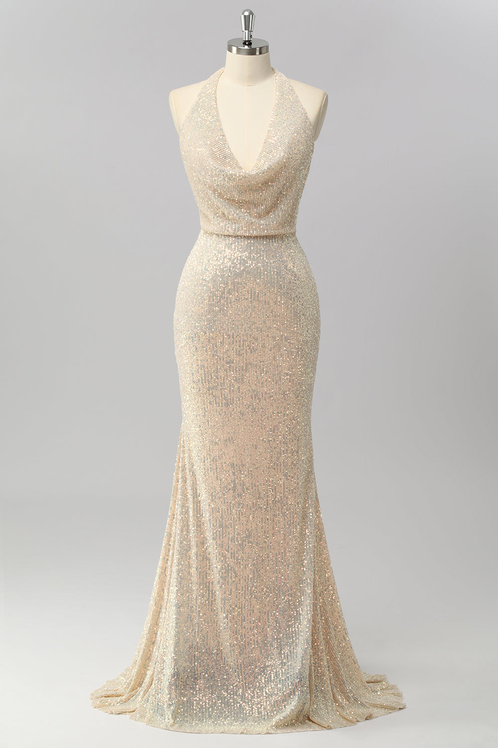 Robe De Soirée longue dos ouvert sirène sirène sirène à paillettes