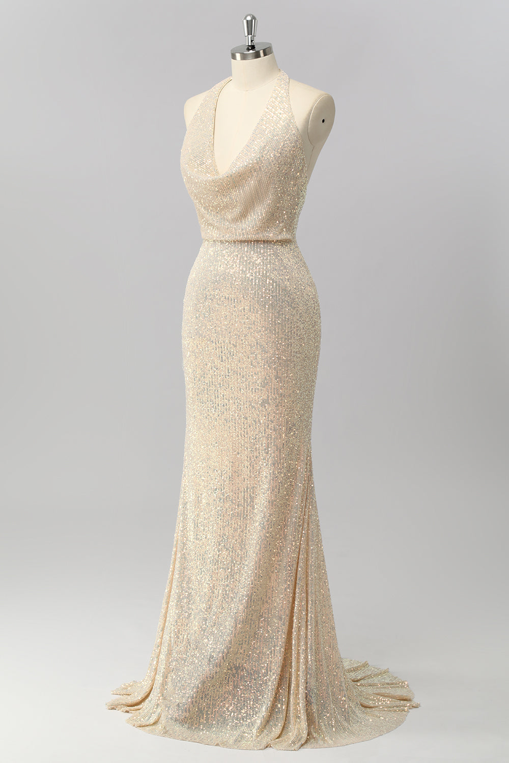 Robe De Soirée longue dos ouvert sirène sirène sirène à paillettes