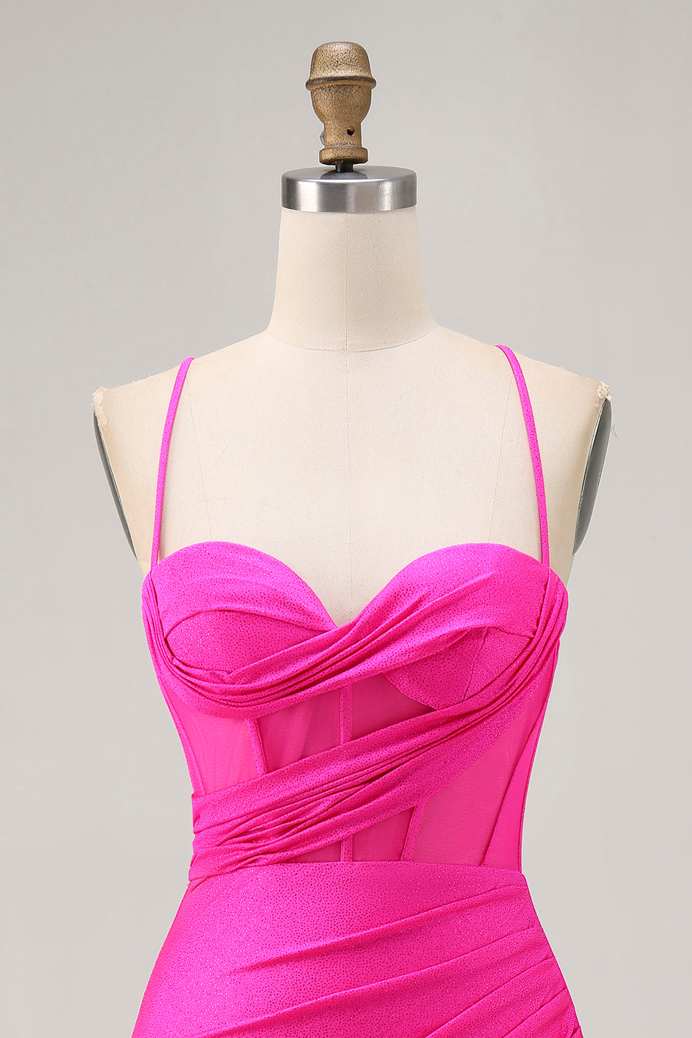 Corset fuchsia Robe courte moulante froncée pour les retrouvailles