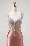 Blush Corset Sirène Robe De Soirée Longue avec Strass