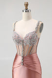 Blush Corset Sirène Robe De Soirée Longue avec Strass