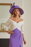 Mousseline de soie violette haut-bas Une ligne dénudée Robe d’invitée de mariage