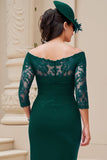 Robe d’invitée de mariée en dentelle bleu royal à épaule dénudée froncée