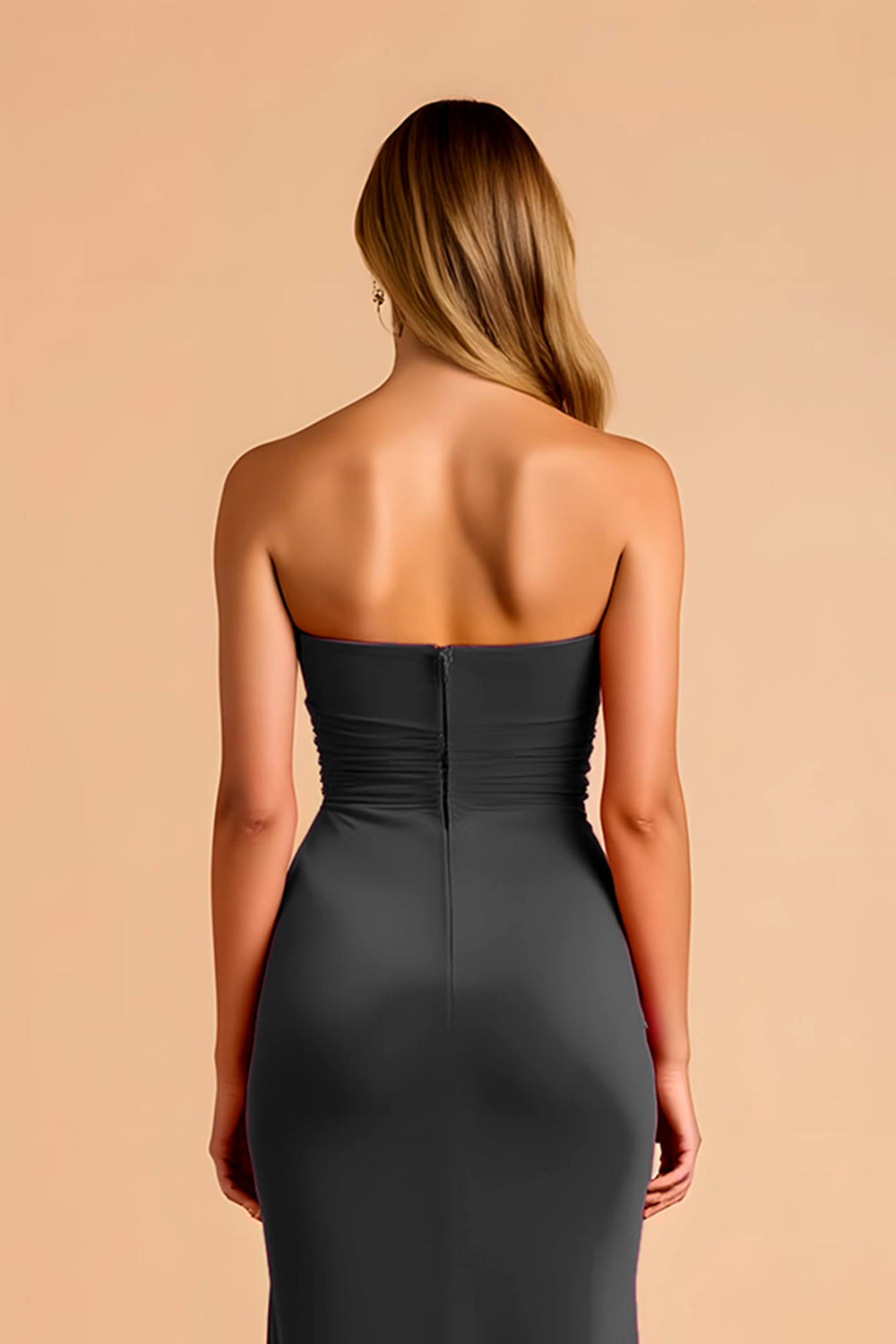 Robe de demoiselle d’honneur maxi sirène noire chérie