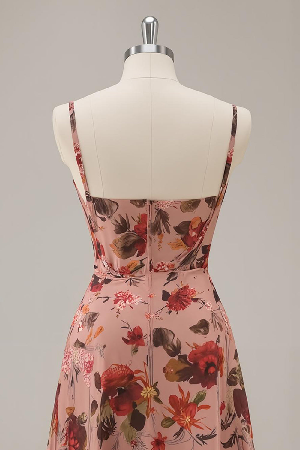 Imprimé une ligne Dusty Rose Corset Homecoming Dress