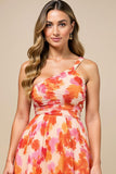 Robe d’été à une épaule imprimée A Line Sunset