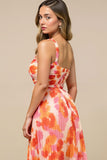 Robe d’été à une épaule imprimée A Line Sunset