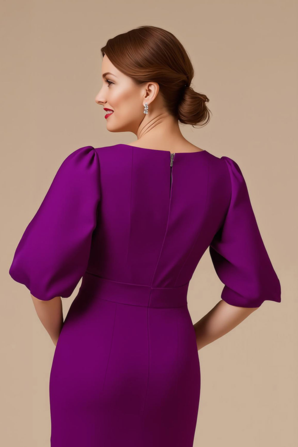 Robe de mère de la mariée à col en V froncé à col en V