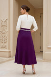 Noir et blanc A-ligne col bateau Robe mère de la mariée avec perles