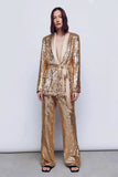 Sparkly Gold 2 Piece Femmes Bal Costumes Avec Ceinture