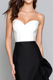 Robe Fomal sirène noire et blanche avec volants