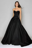 Noir Sweetheart Une Robe Longue Formelle Trapèze
