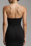 Robe formelle maxi avec volants Black Mermaid Sweetheart Sweep Train