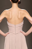 Robe de soirée maxi maxi froncée en satin champagne