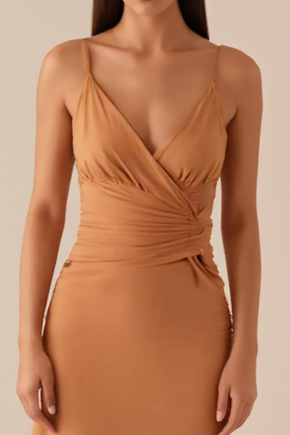 Robe de soirée froncée à bretelles spaghetti Twilight