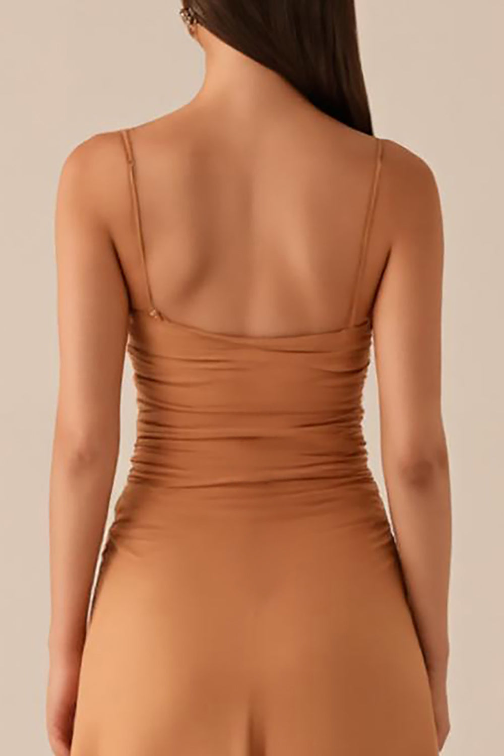 Robe de soirée froncée à bretelles spaghetti Twilight