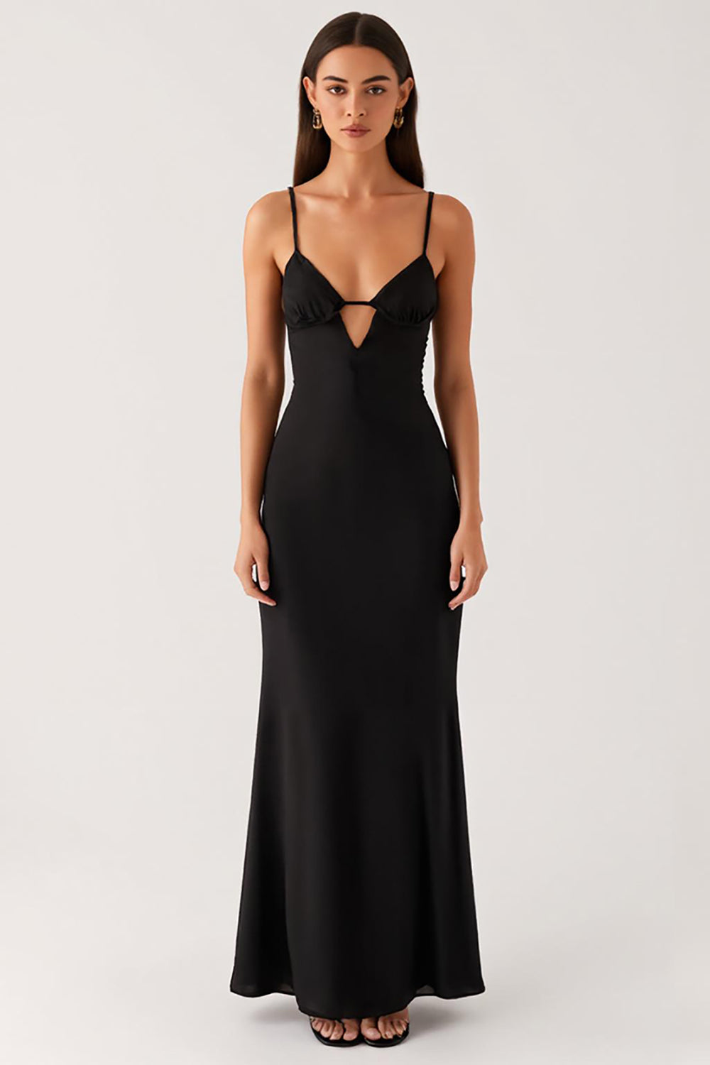 Fourreau Découpe Spaghetti Robe Cravate Noir