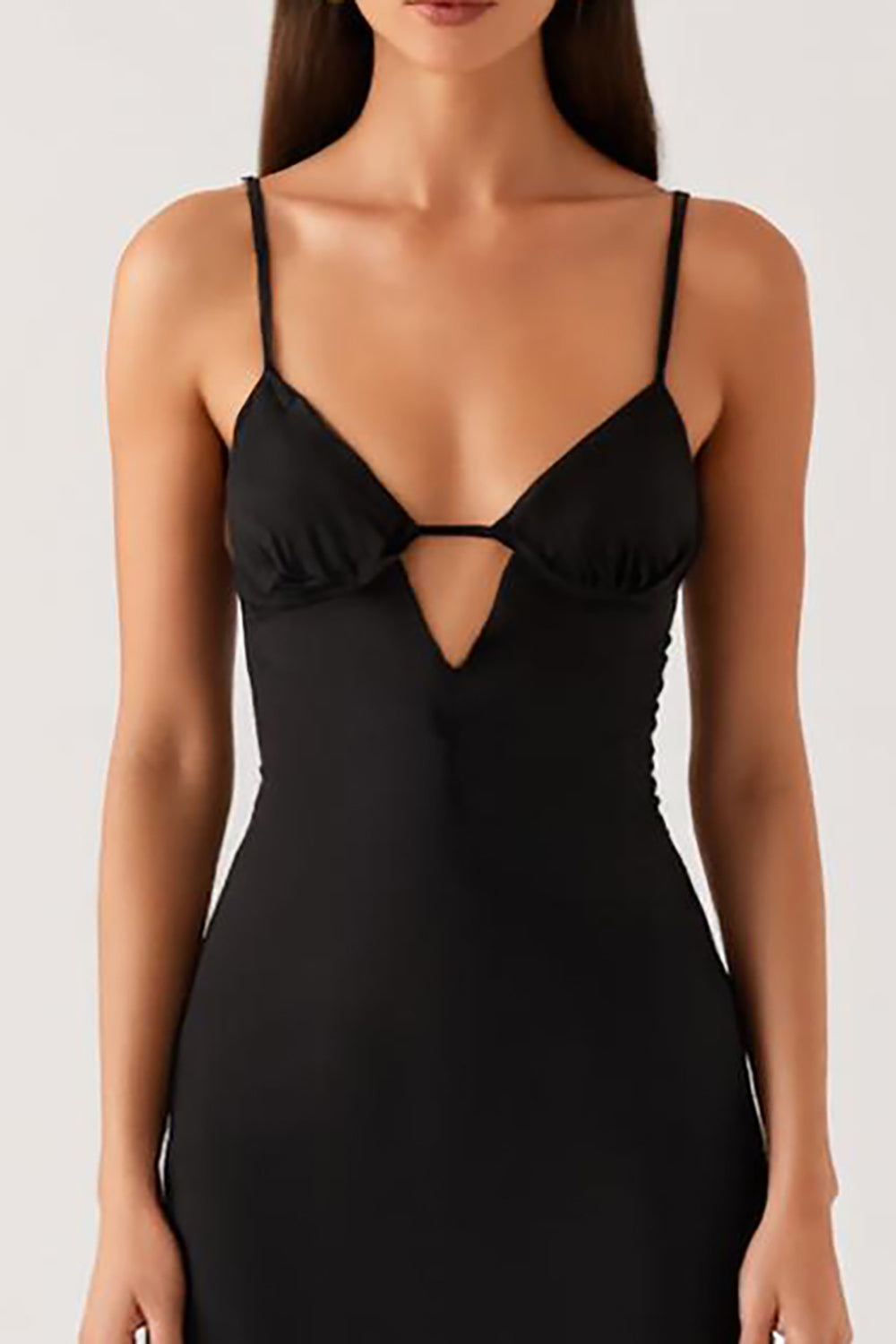 Fourreau Découpe Spaghetti Robe Cravate Noir