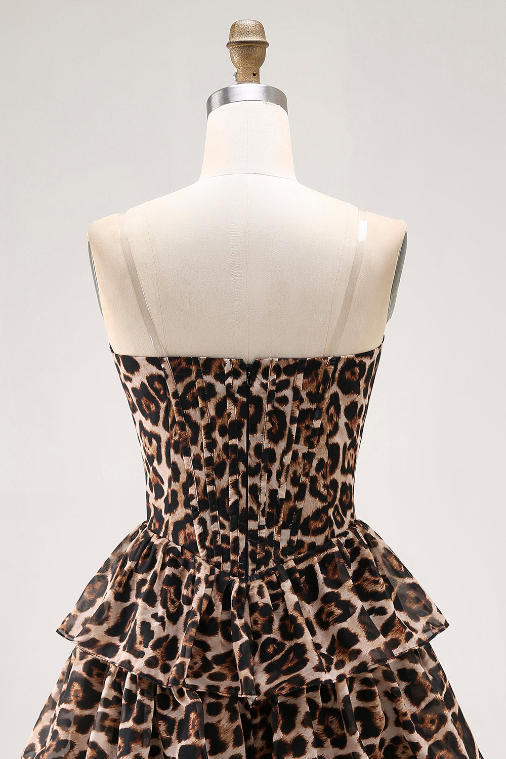 Robe de cocktail corset trapèze en forme de léopard a-ligne Sweetheart