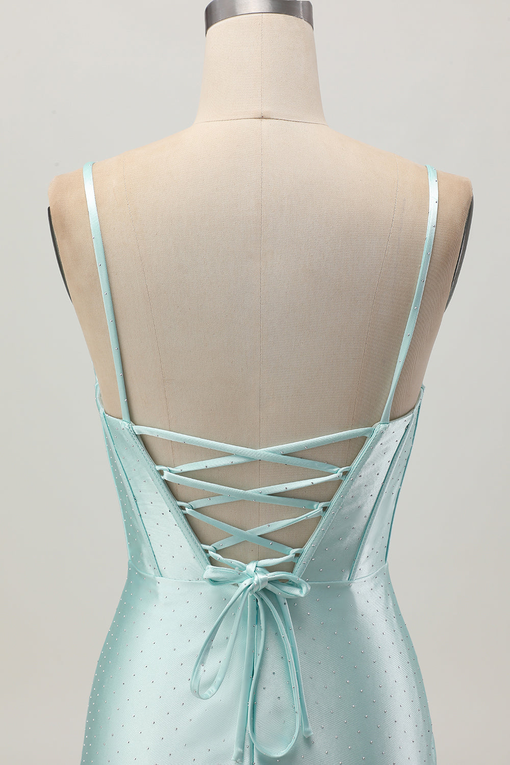 Robe courte De Cocktail perlée corset moulante vert clair